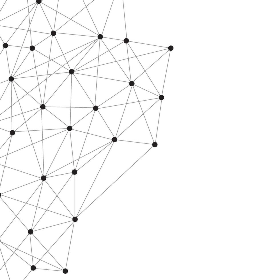 Abstract plexus white background with connecting dots and lines. Futuristic technology connection structure vector