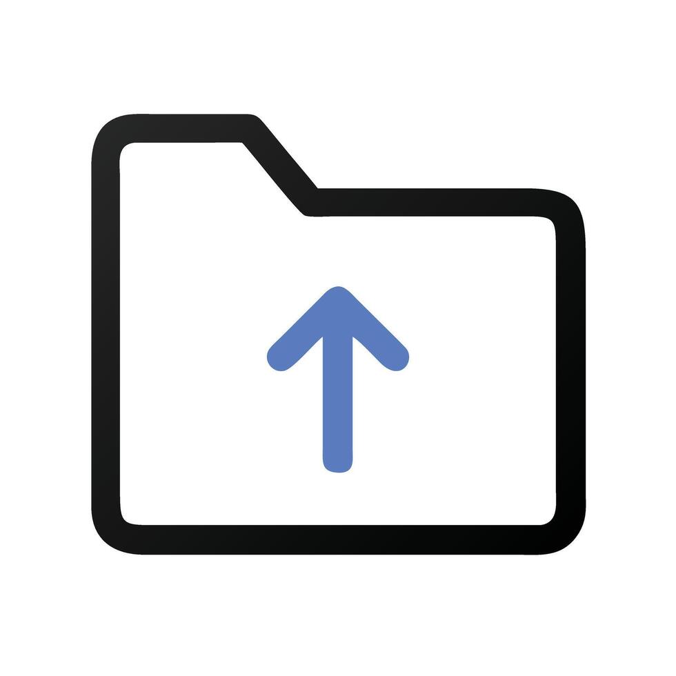 A folder with an upward arrow indicates file uploading process vector