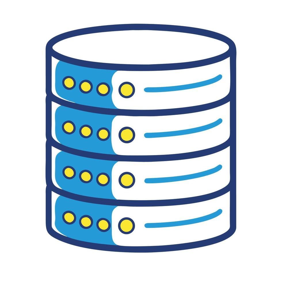 A database server icon, isolated on white background vector