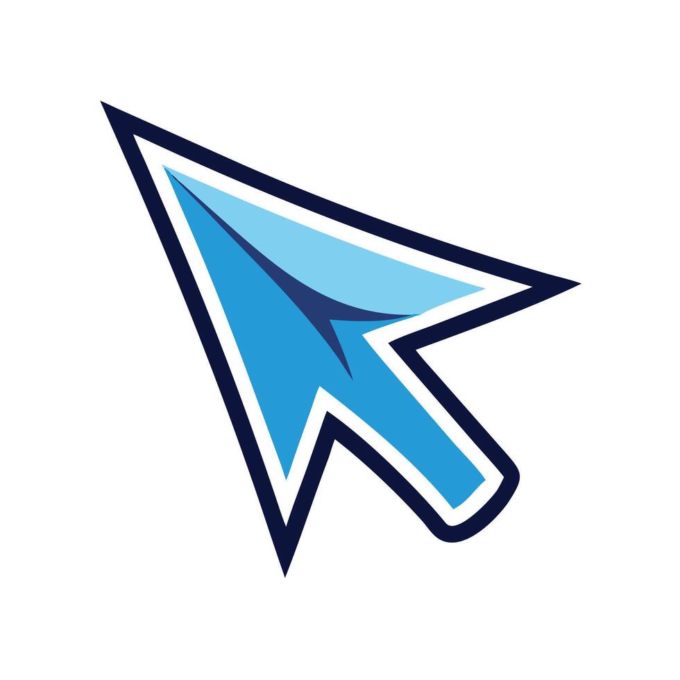 A blue arrow cursor pointing to the right on white background vector