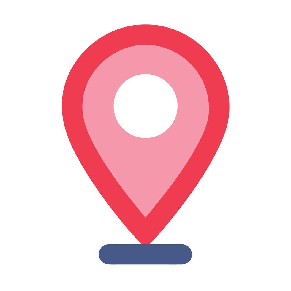 A pink location pin icon isolated on white background marks a destination vector