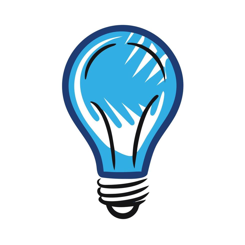 A blue lightbulb isolated on white background represents a bright idea vector