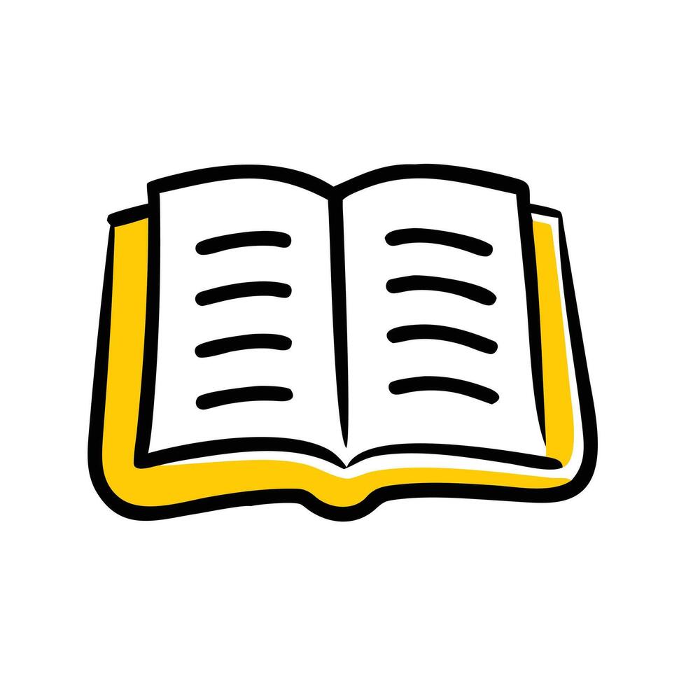 An open book icon isolated on white background symbolizes reading and learning vector
