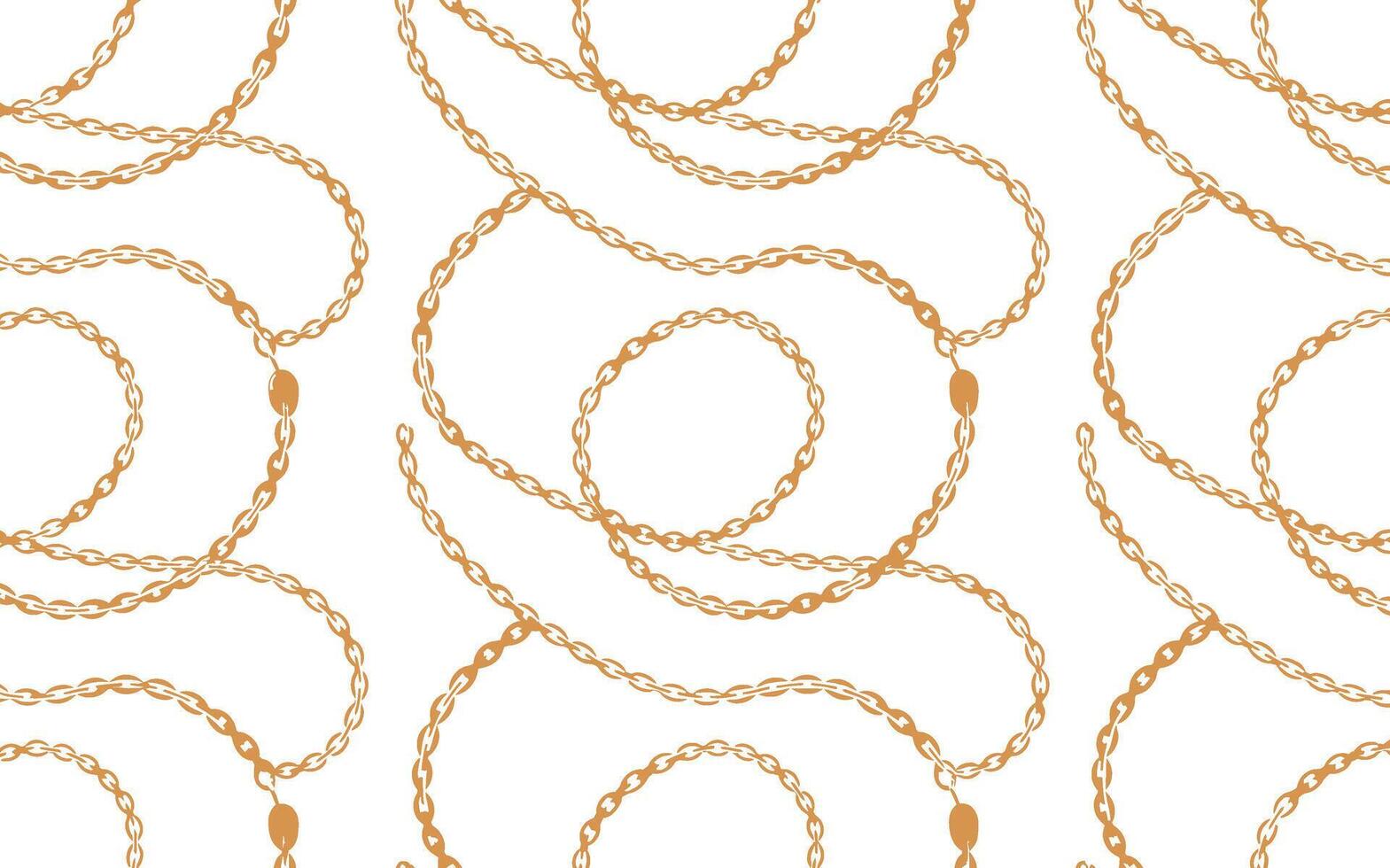 A nice pattern of golden chain links in a flowing silhouette design vector