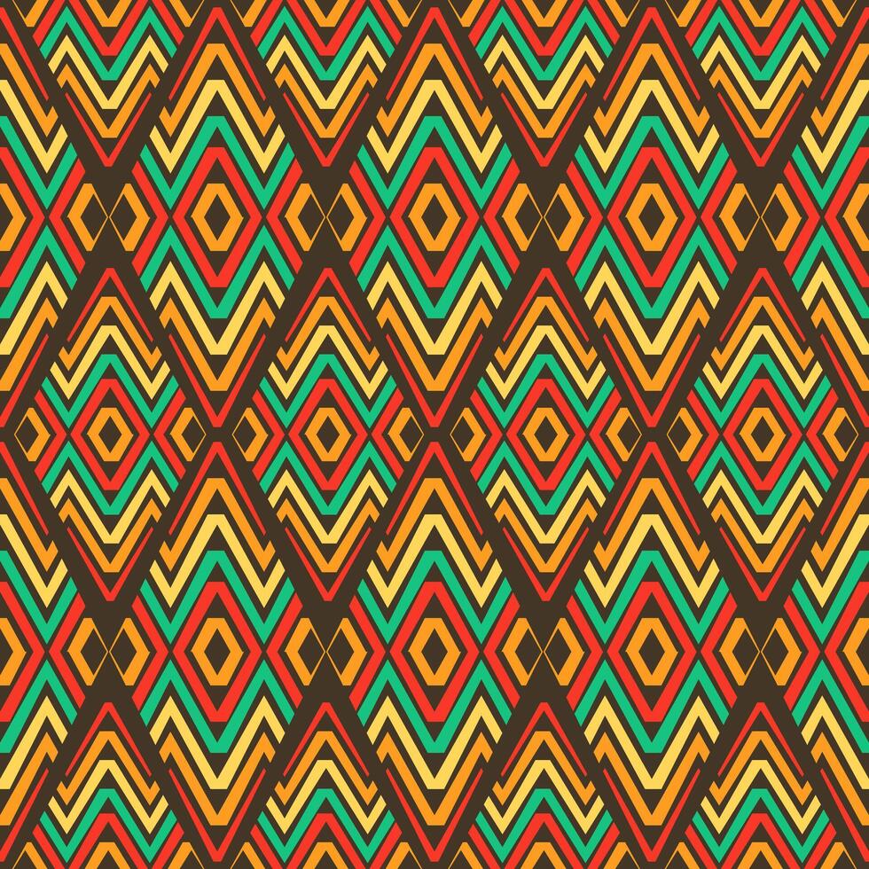 a bold color palette of orange, yellow-green, red, and dark brown vector