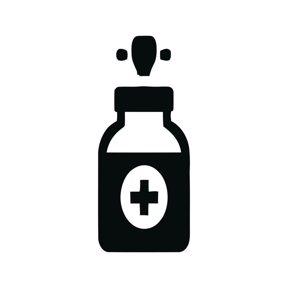 Medicine bottle with cross symbol isolated on white background vector