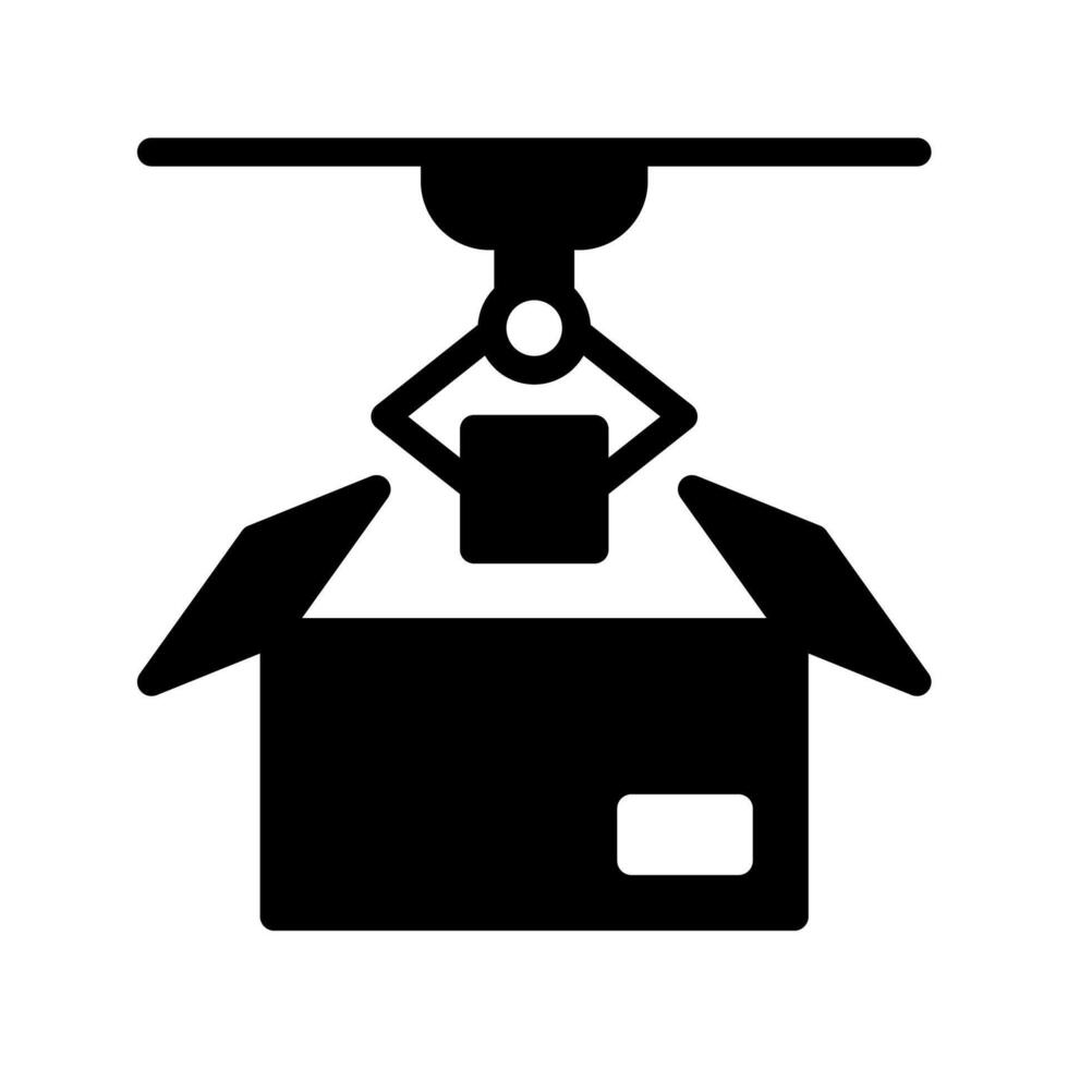 Automated Dispatch. Packaging with Precision icon vector