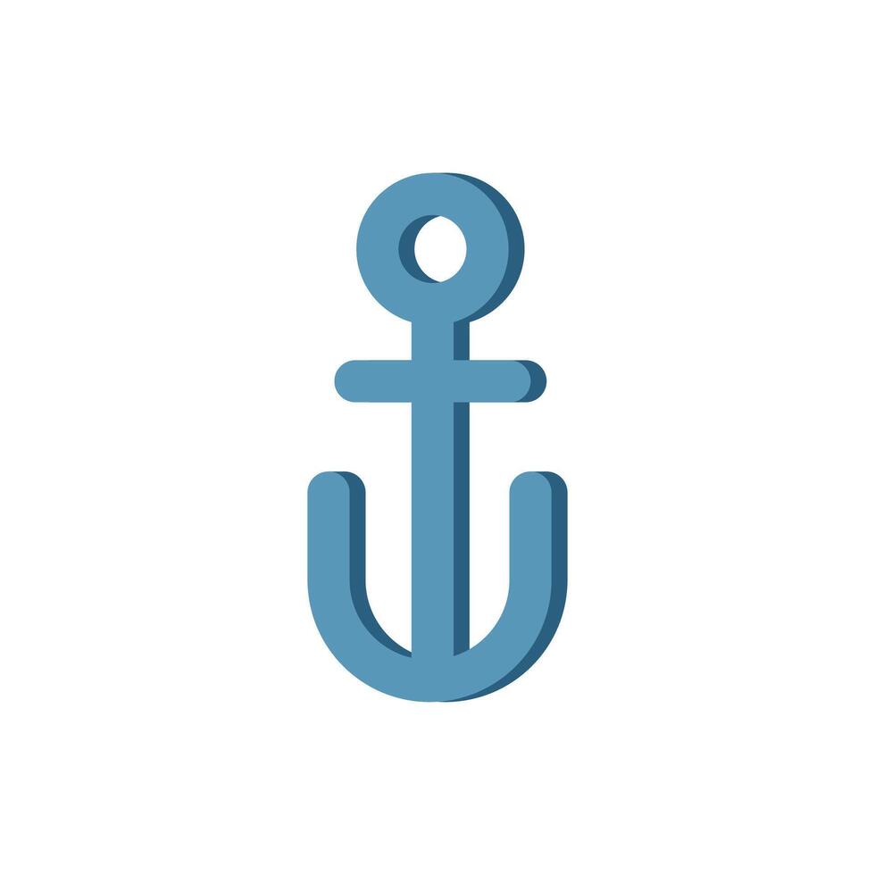 Anchor Simple Flat Illustration for Graphics vector