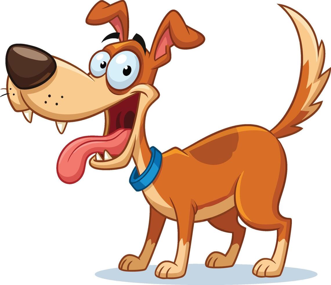 Playful Cartoon Dog Chasing Tail - Humorous Animal Clipart vector