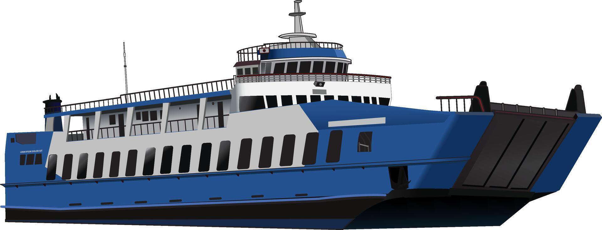 Illustration of a blue ferry boat vector