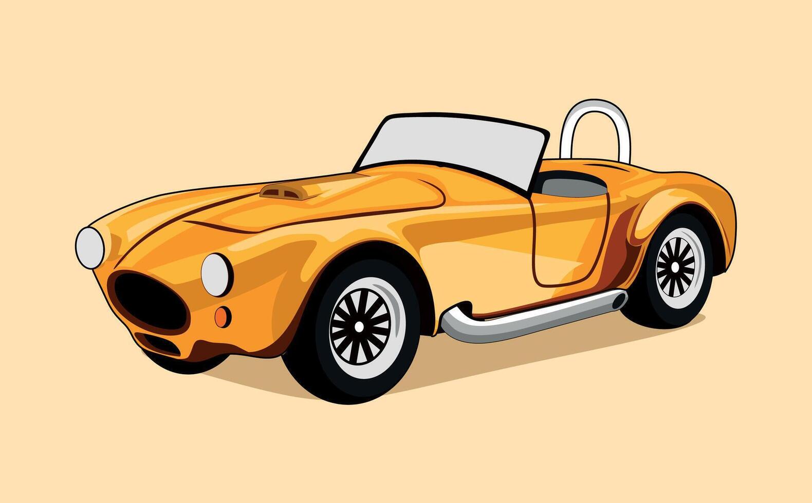 Yellow Classic Roadster Illustration vector