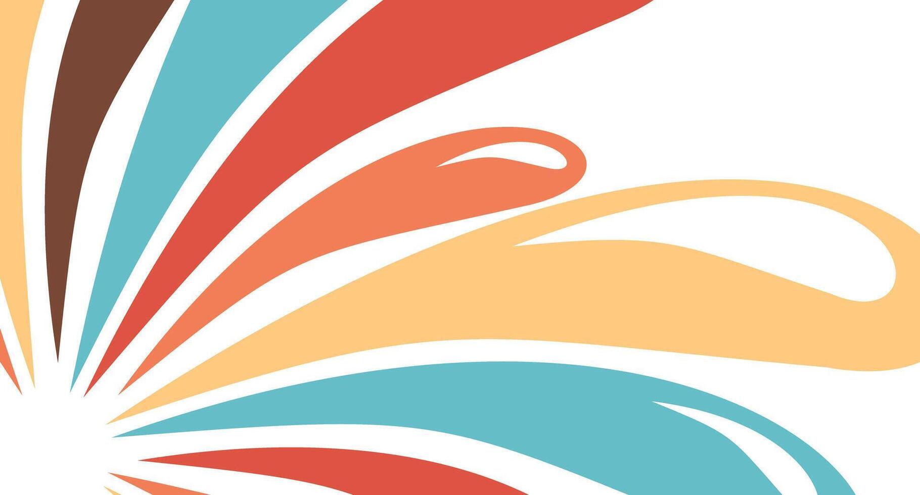Retro style curved shape composition abstract burst vector