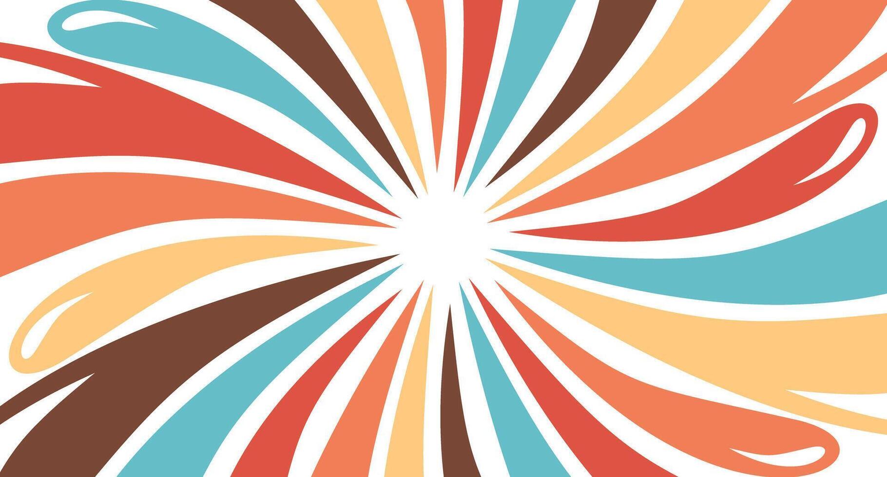 Abstract radial explosion shape with retro colors illustration vector
