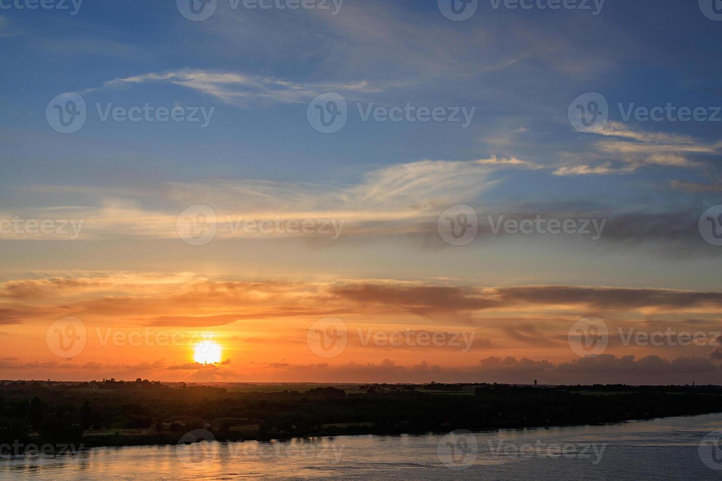 sundown on the garonne river photo