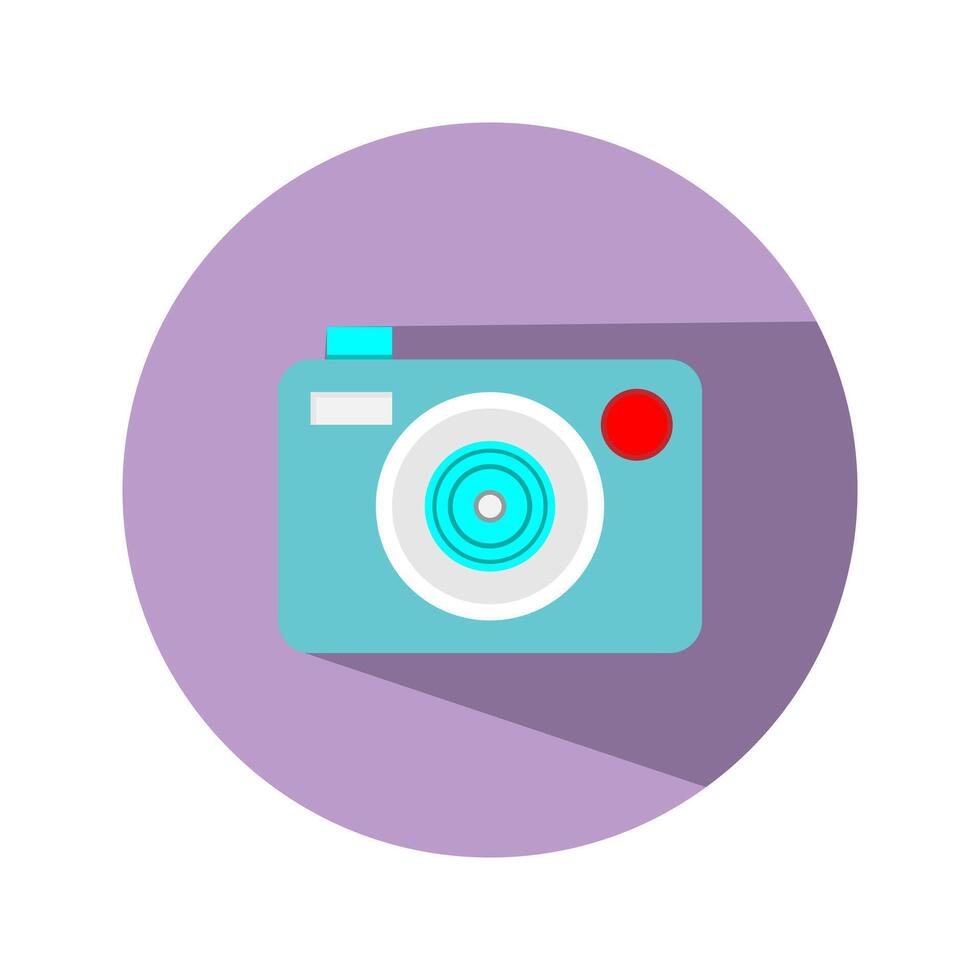 Camera Flat Background Icon. Editable Stroke. Can be used for websites and mobile apps. vector