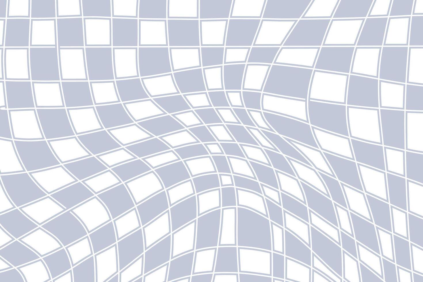 Groovy checkered aesthetic background, vintage pattern, psychedelic checkerboard texture. Fashion print, retro backdrop with distorted grid tile pattern vector