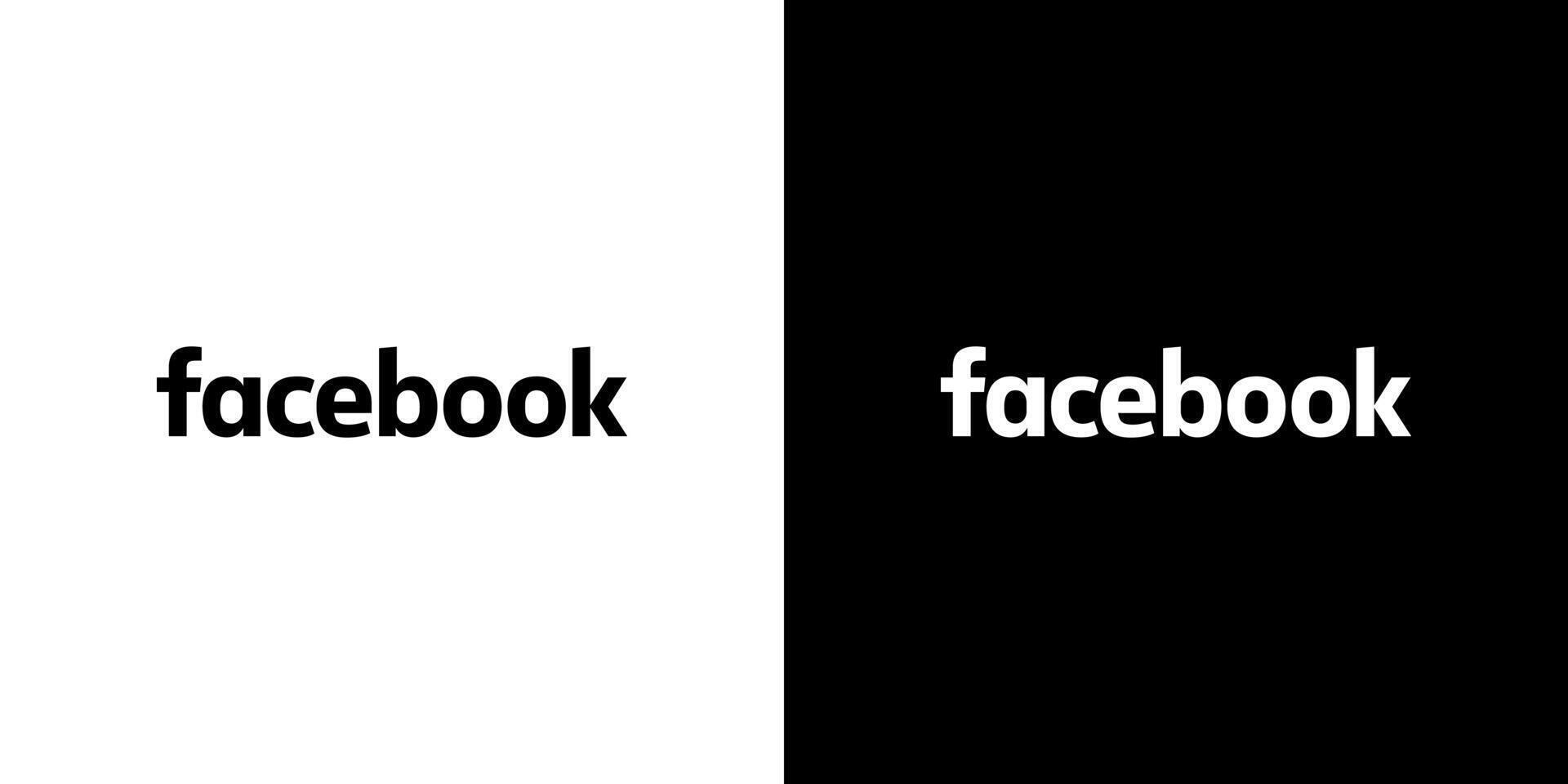 Facebook Typography Black and White Logo Icon, FB App, Editable Premium Social Media Design for Digital Download vector