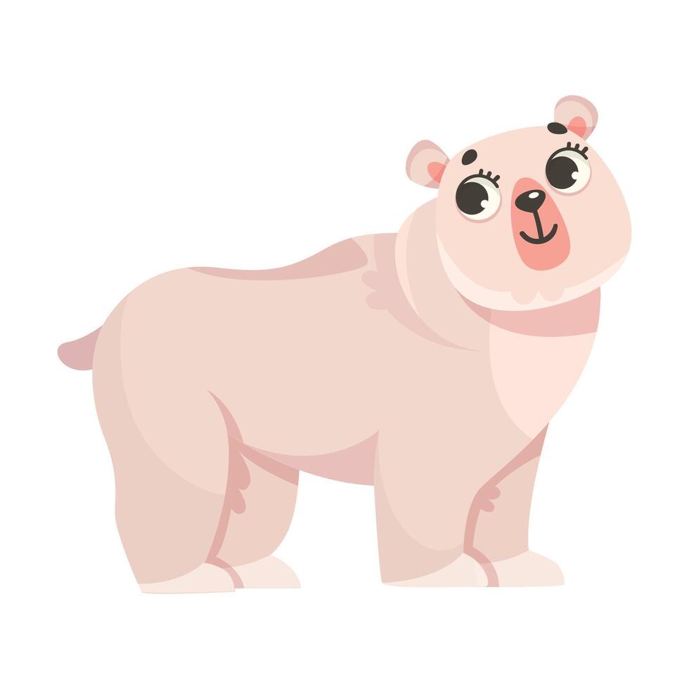 Bear Polar Animal and Cold Arctic Fauna Illustration vector