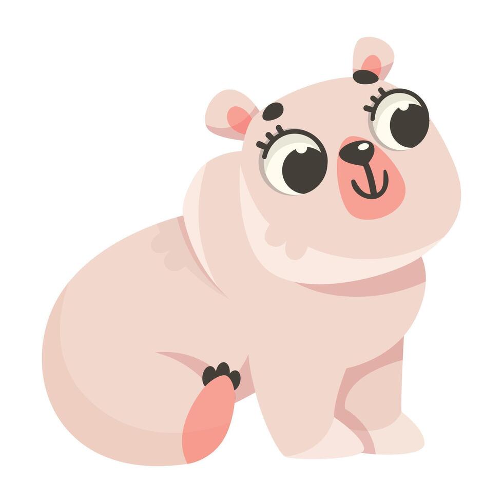 Bear Cub Polar Animal and Cold Arctic Fauna Illustration vector