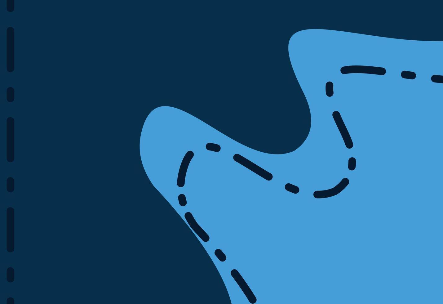 Artistic Abstract Blue Fluid Shapes with Dashed Lines vector