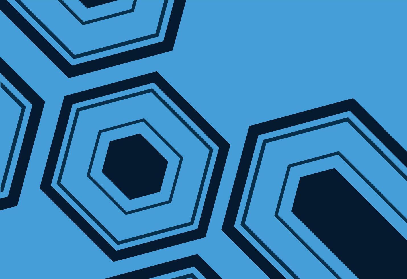 Abstract Blue Hexagon Geometric Pattern vector