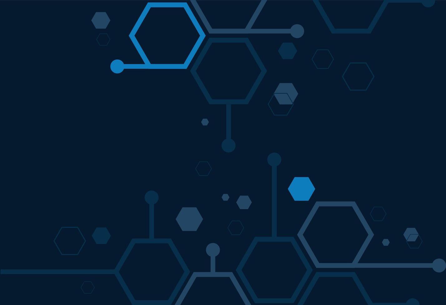 Futuristic Connected Hexagon Technology Background vector