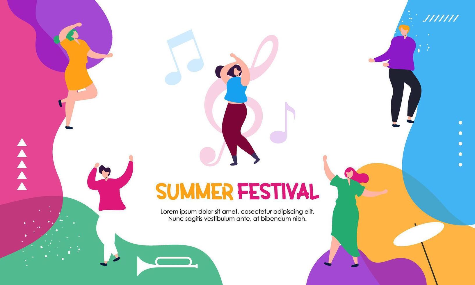 Colorful summer festival illustration vector