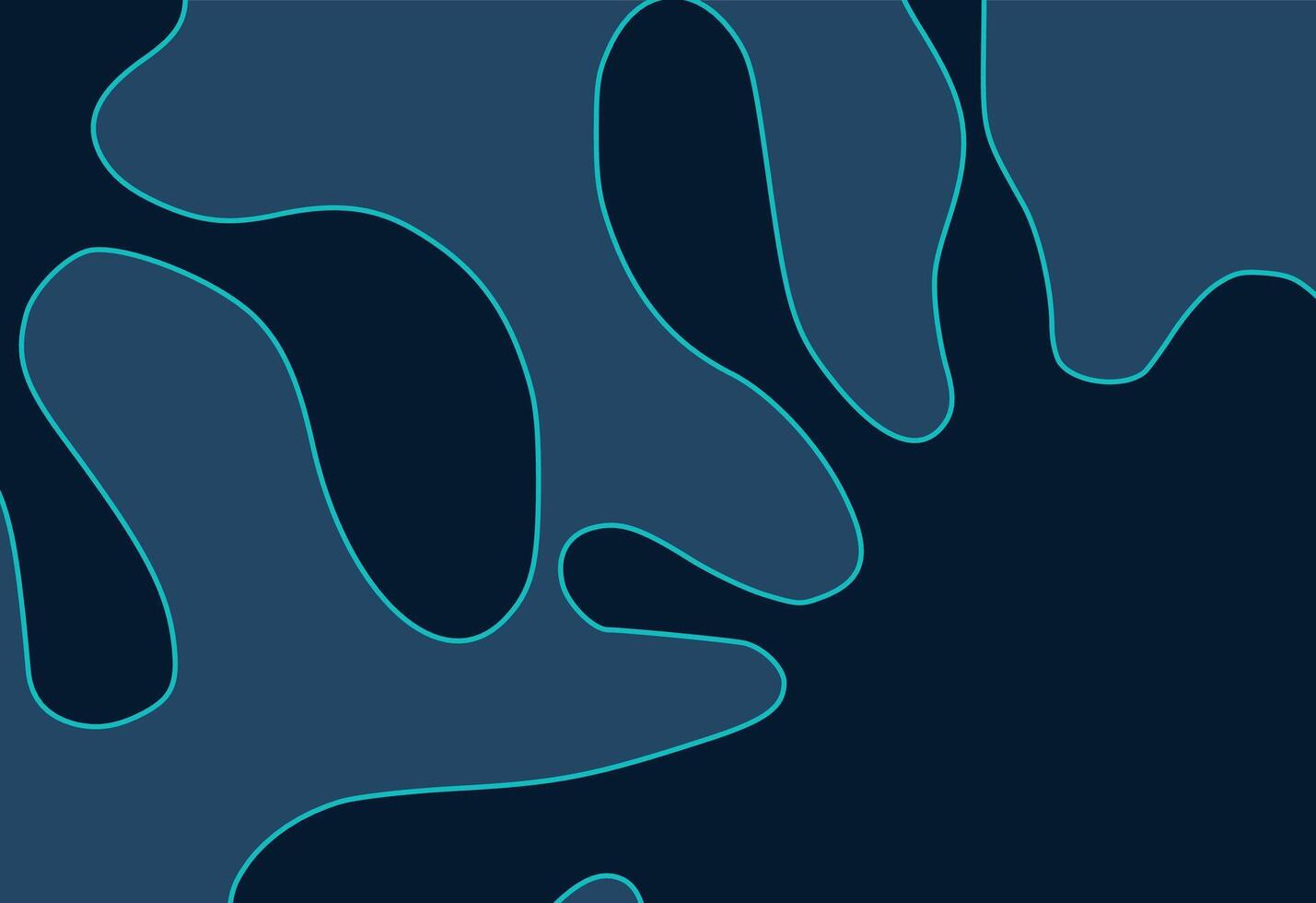 Blue Abstract Organic Shapes with Outline vector