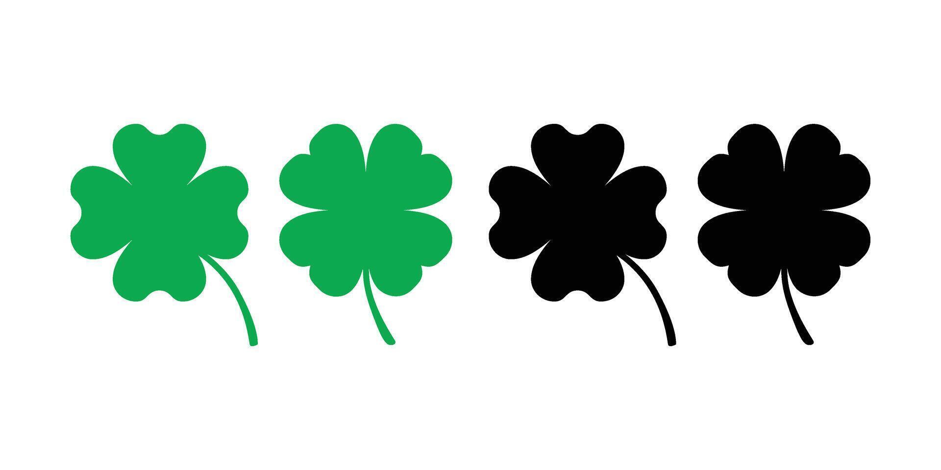 Good luck four leaf clover flat icon vector