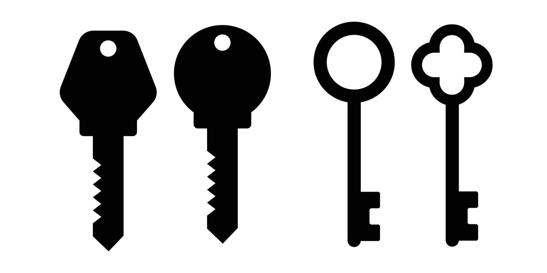classic key icon collection vector