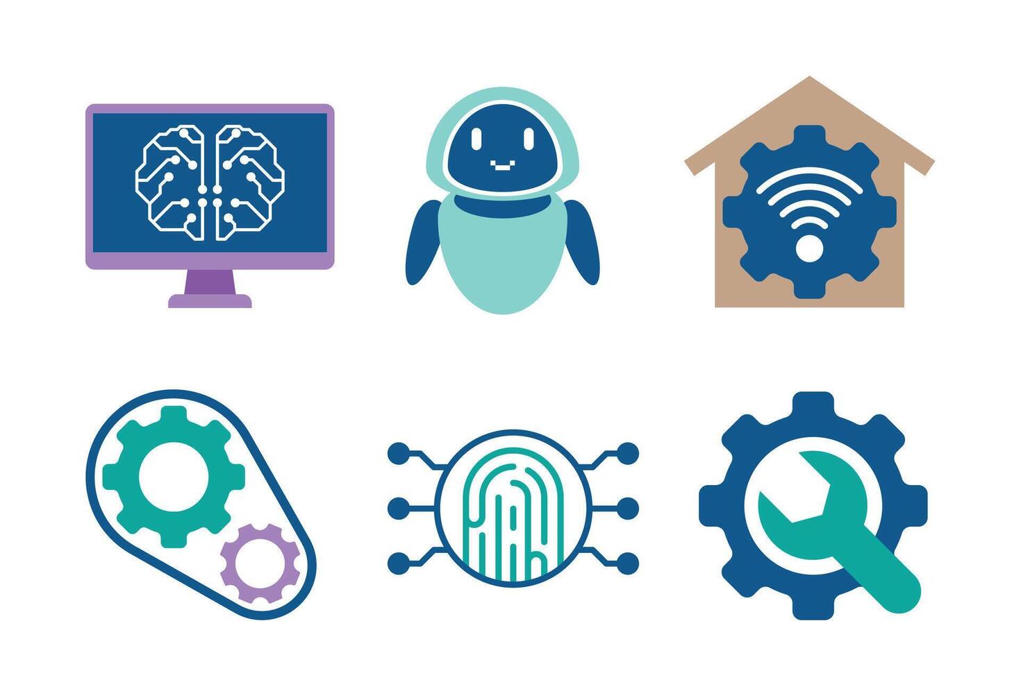 Minimalist Technology Icons vector