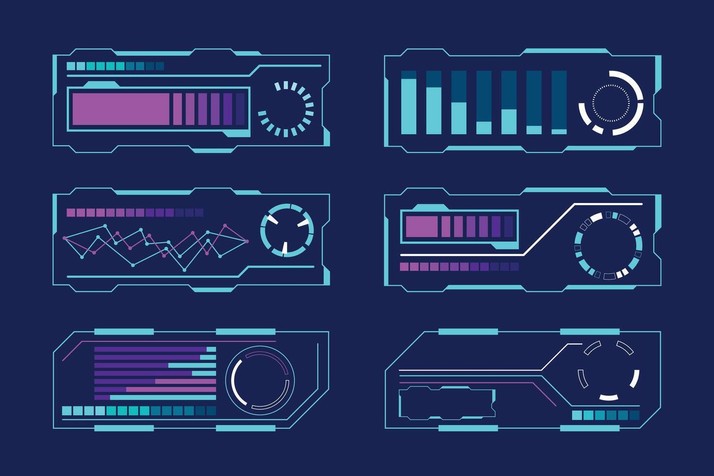 Hi-Tech Digital UI Set vector
