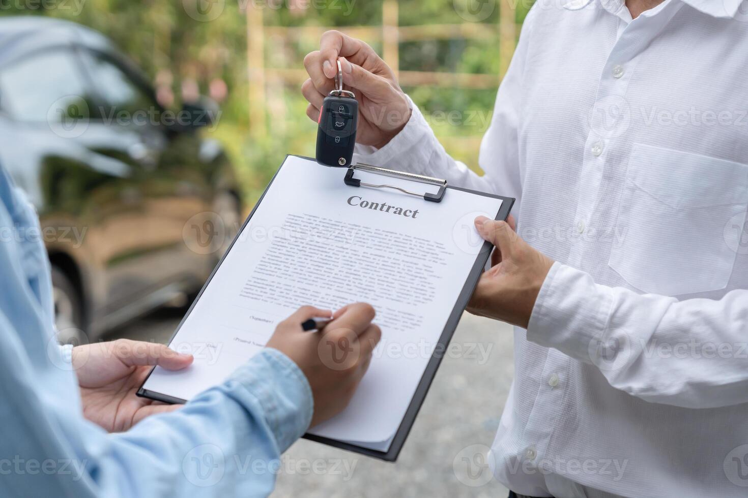lease, rental car, sell, buy. Sign contract for new and used Car. Sales, loan credit financial, rent vehicle, insurance, renting, Seller, dealer, installment photo