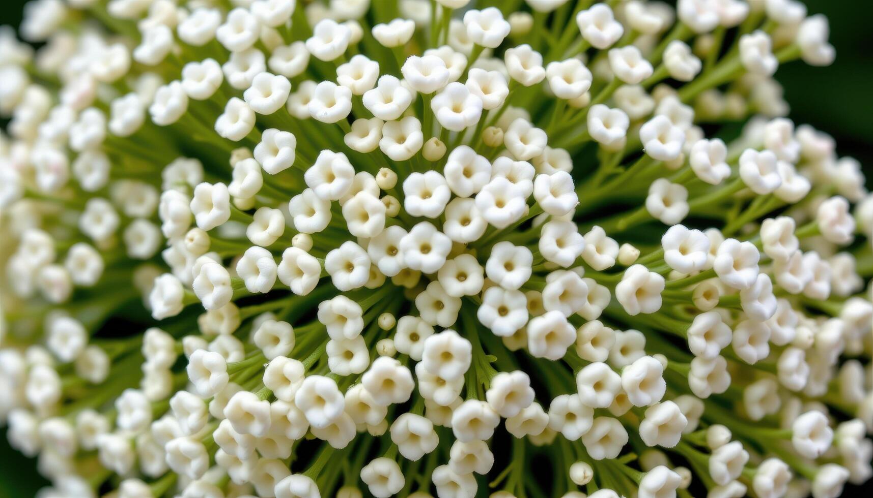 close up view of a cluster of small white baby's breath flowers creating a soft and airy texture. photo