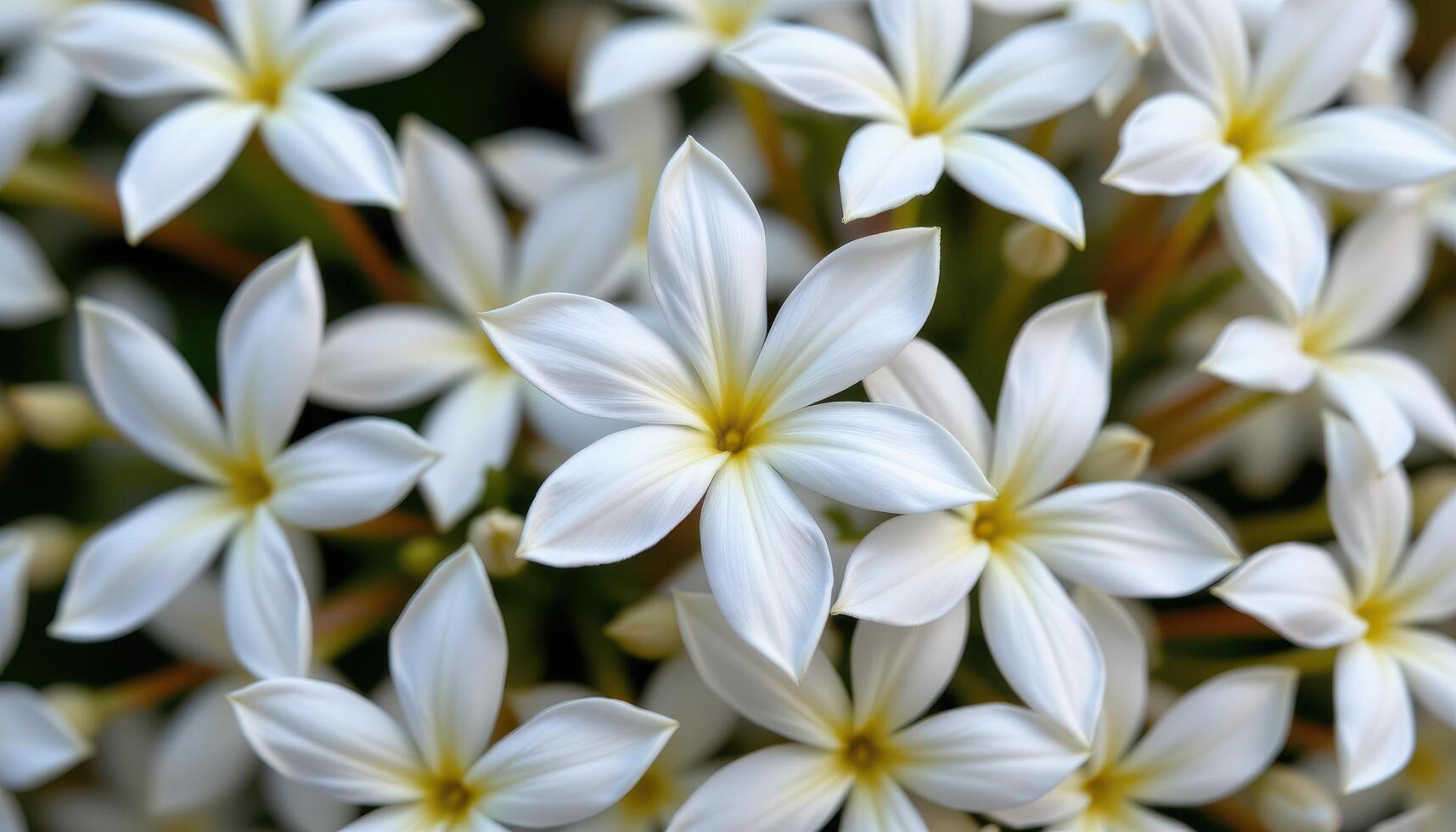 close up view of star shaped jasmine flowers radiating a sense of peace and simplicity. photo