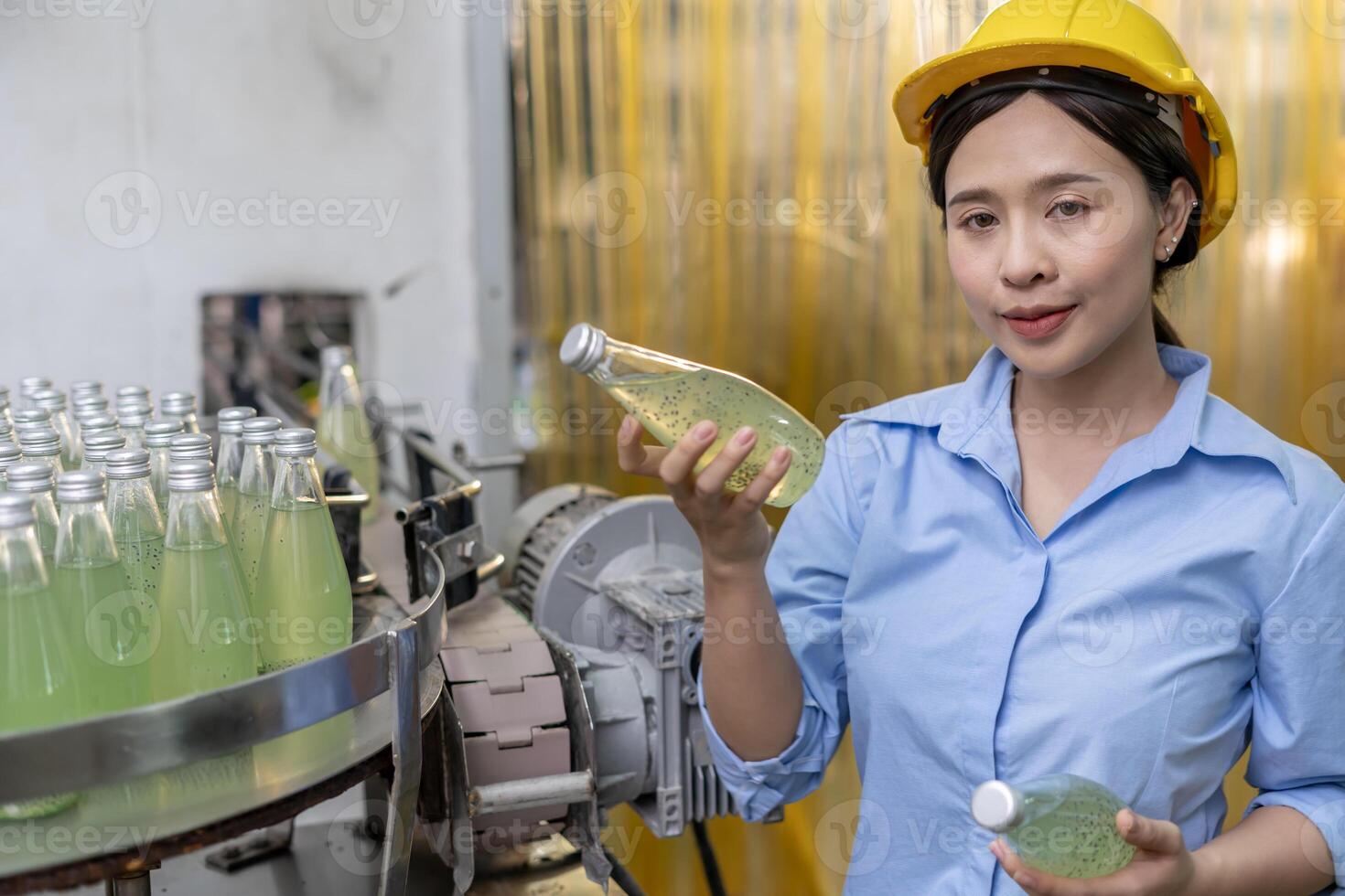 Portrait Business owner of food or beverages shake hand after inspection about quality control food or beverages before send product. Quality control or assurance, Good standard photo