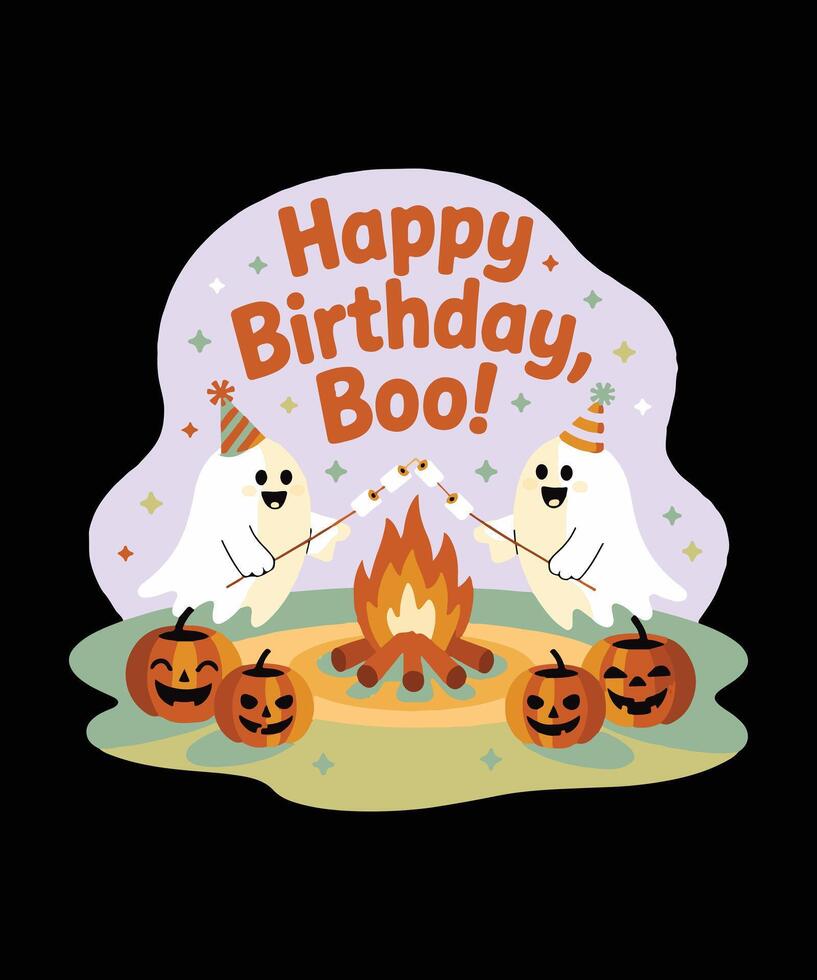 Happy Birthday, Boo Halloween For Happy Halloween vector