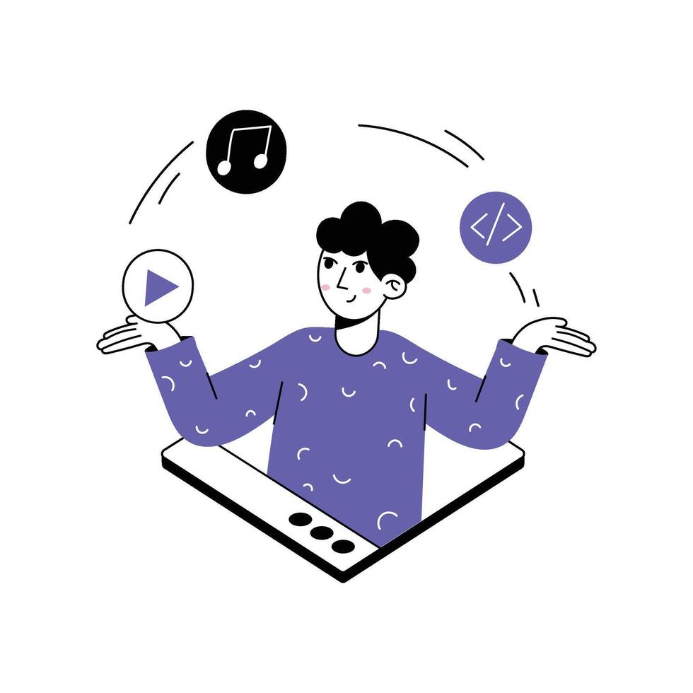 Shuffling Apps Illustration. EPS 10 File vector