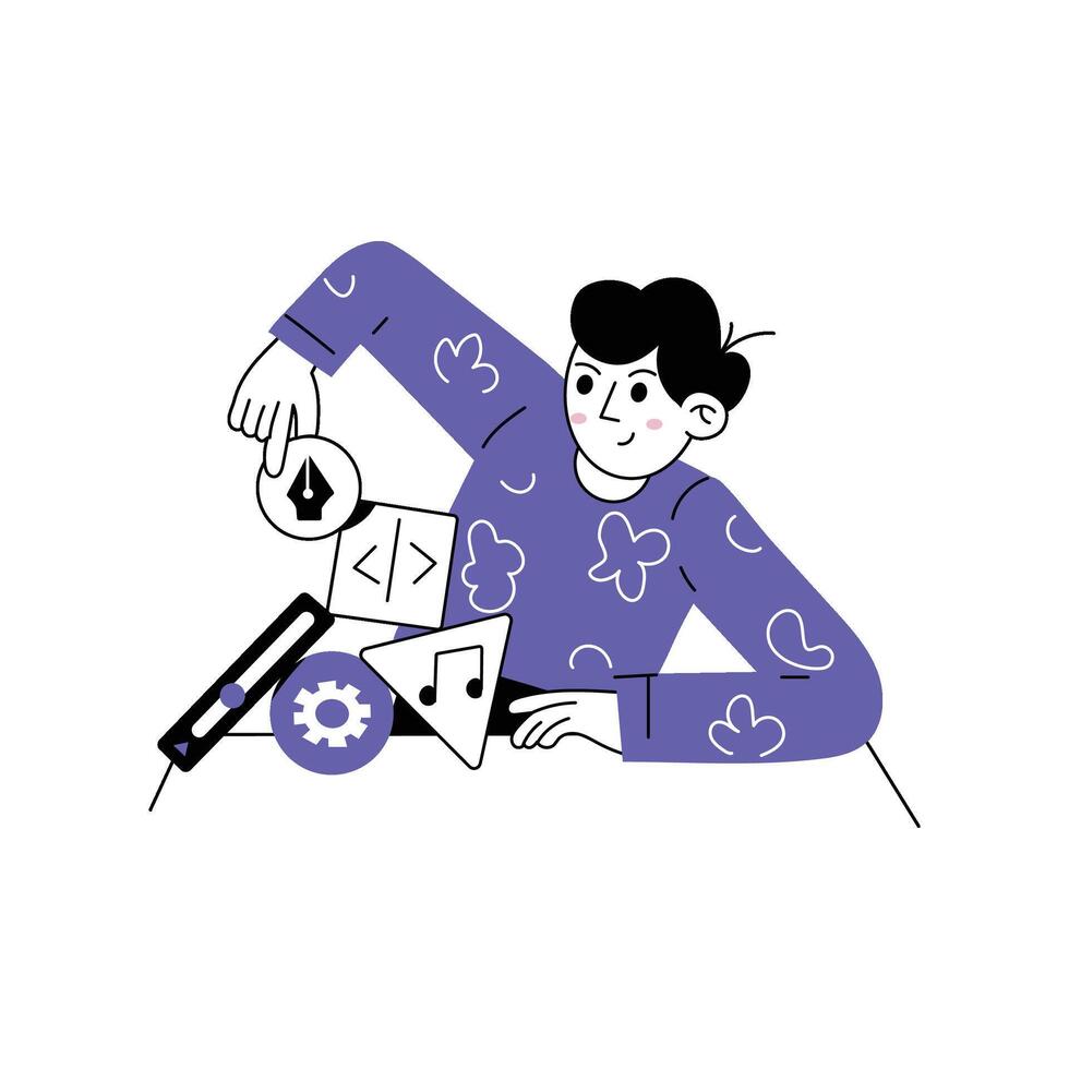 Arranging Apps Illustration. EPS 10 File vector