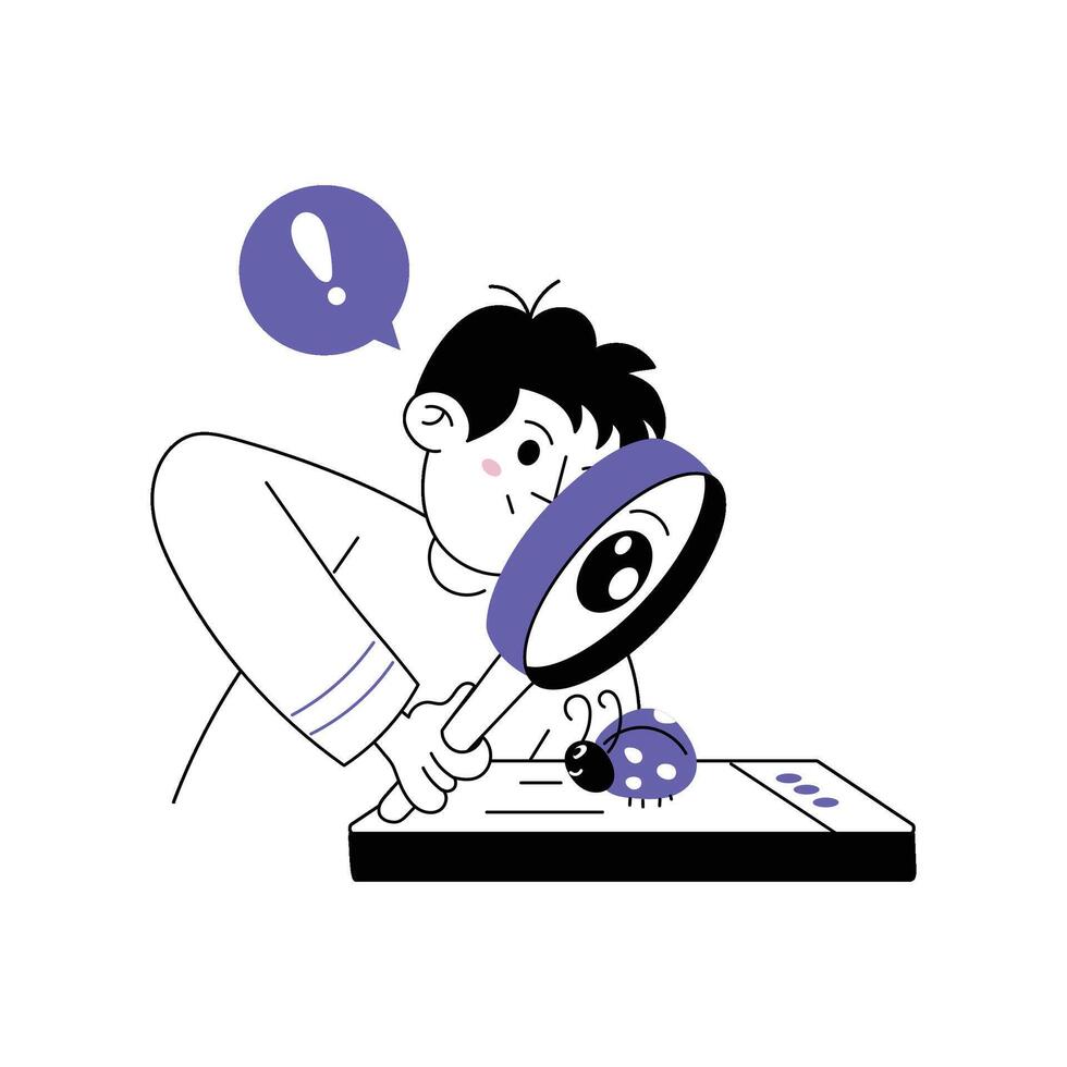 Bug Finding Illustration. EPS 10 File vector