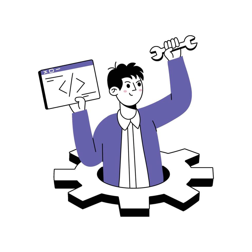Developing Software Illustration. EPS 10 File vector