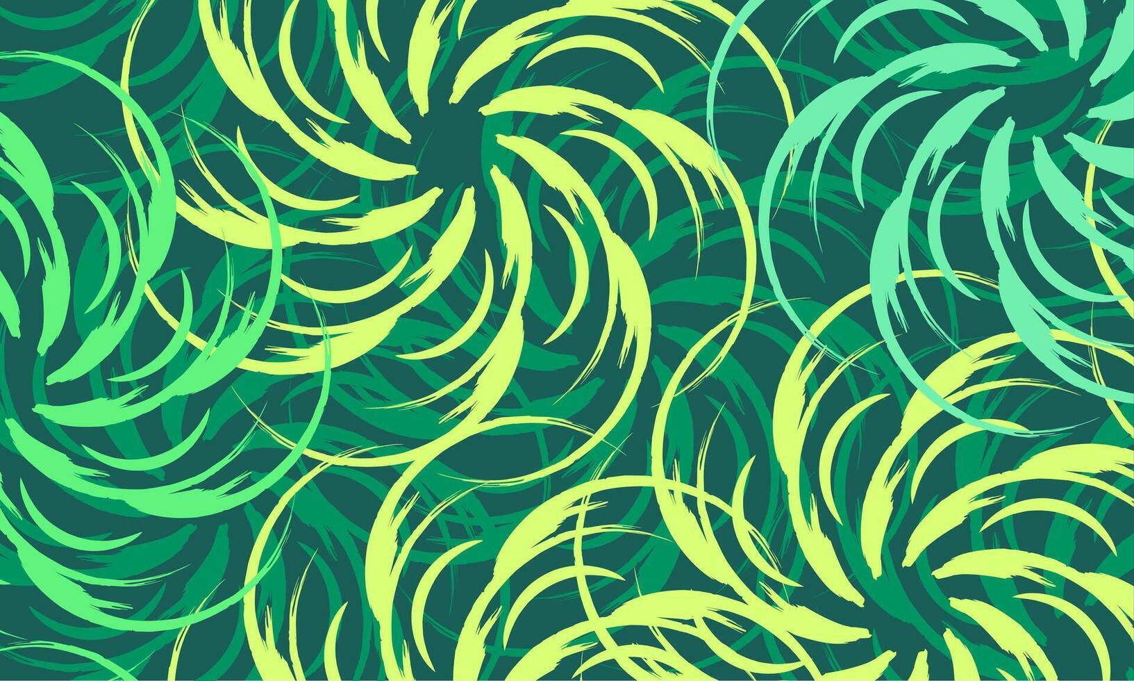Vibrant summer background with swirling green grass textures and a deep green backdrop. Ideal for various creative uses this summer. vector