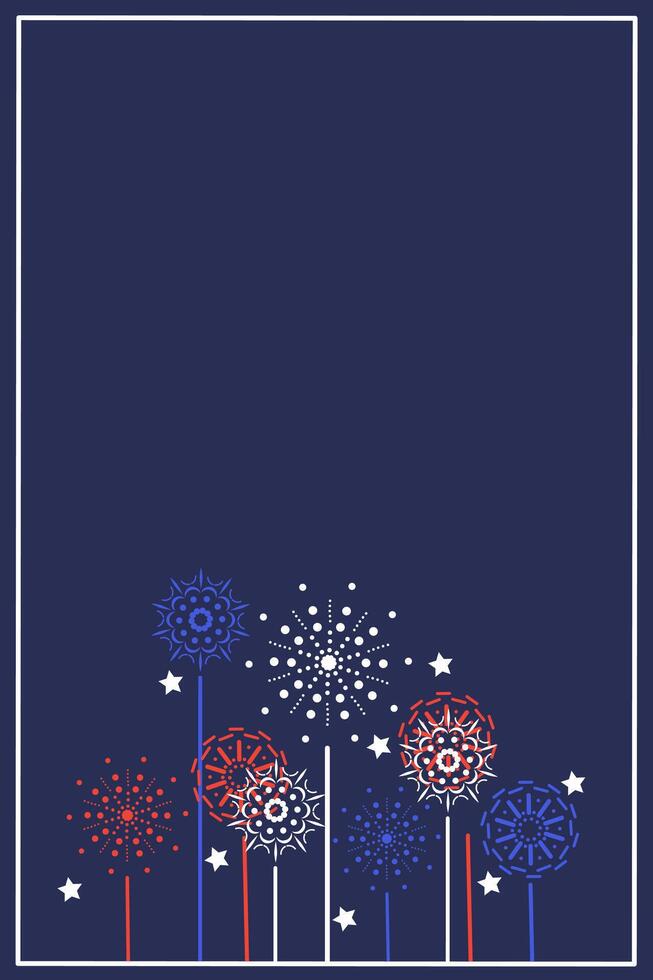 Patriotic Fireworks Background with Ample Copy Space, Easily customizable and scalable for all your digital needs. vector