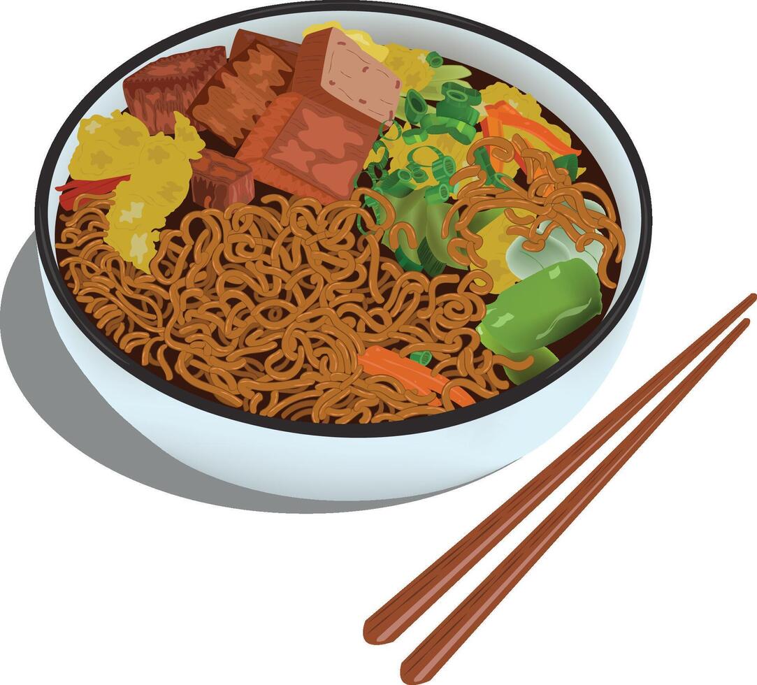 noodles art illustration vector