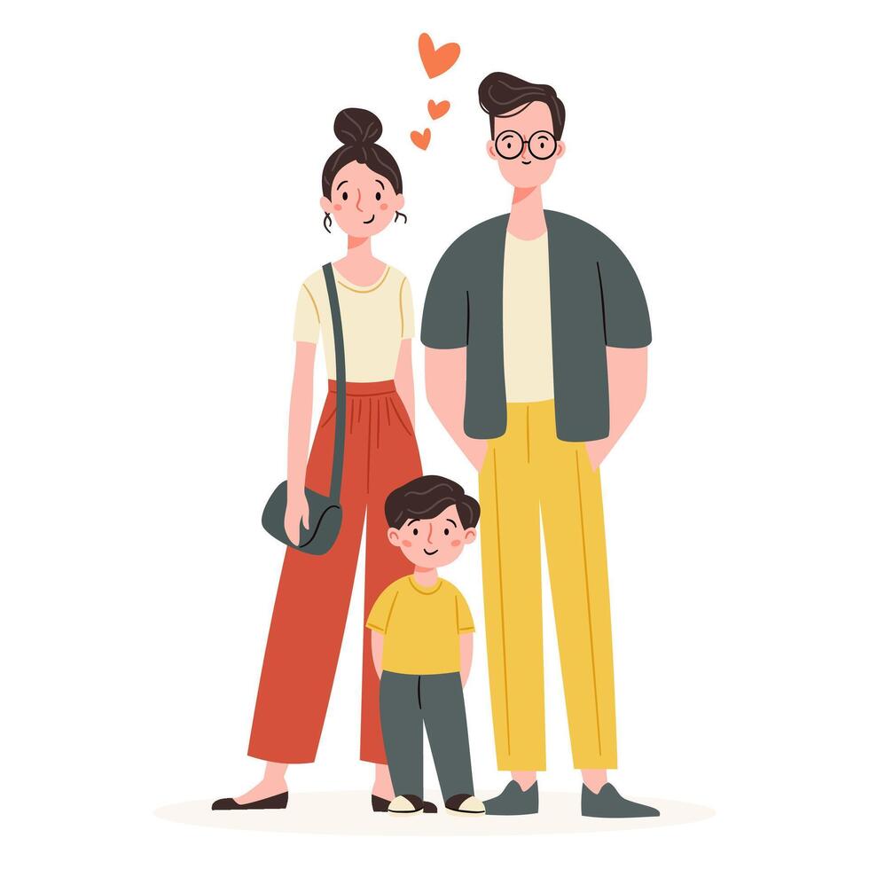 Happy family illustration with love vector