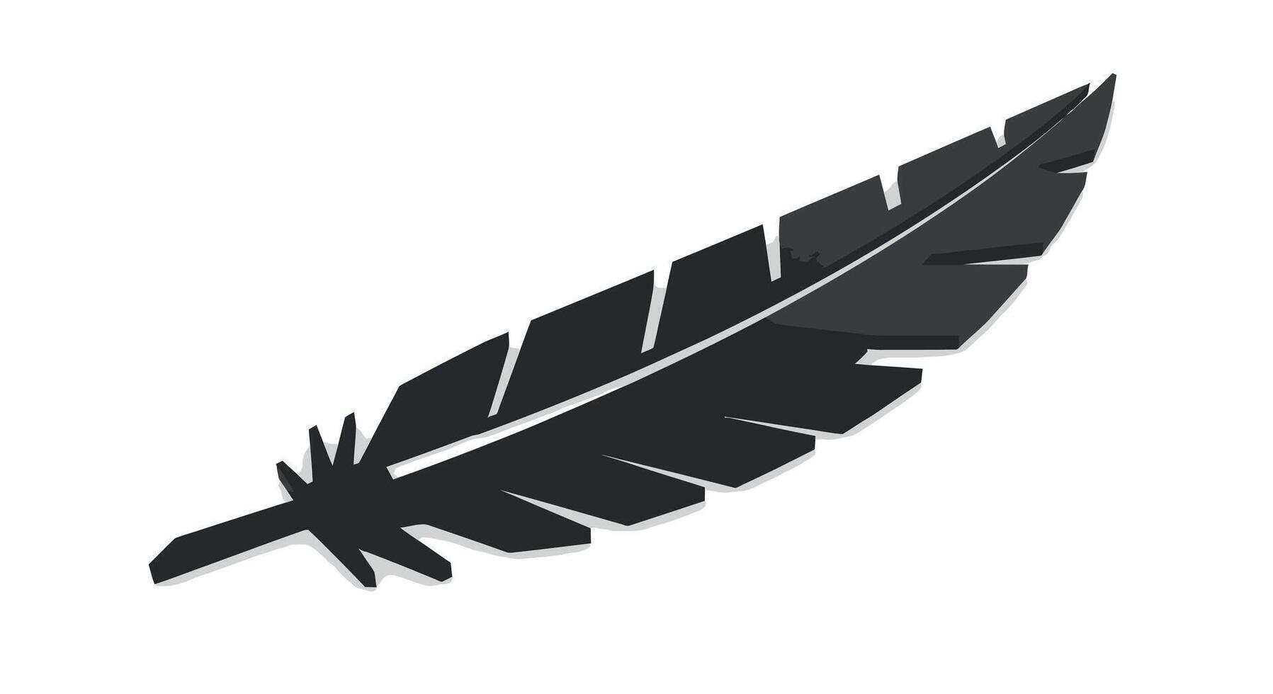 Black Feather Isolated on White vector