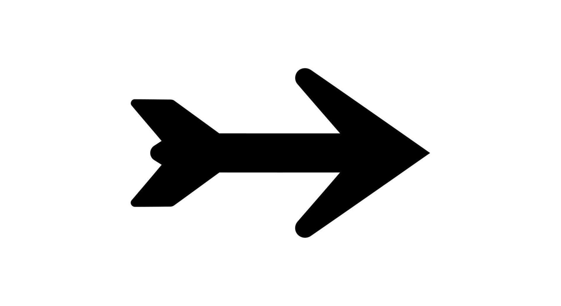 Airplane Arrow Icon, Right Direction Symbol vector