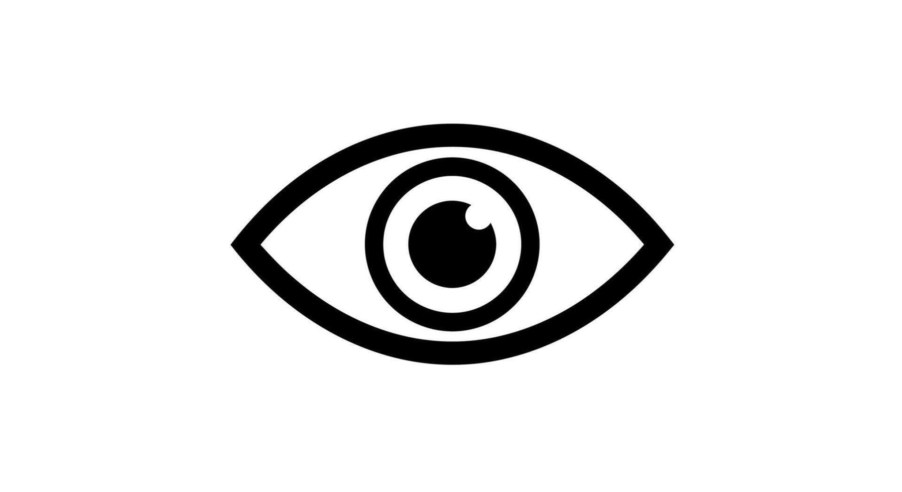 Simple Black and White Eye Icon vector