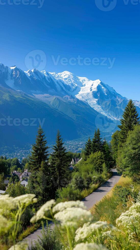 Mont Blanc mountain landscape in summer photo