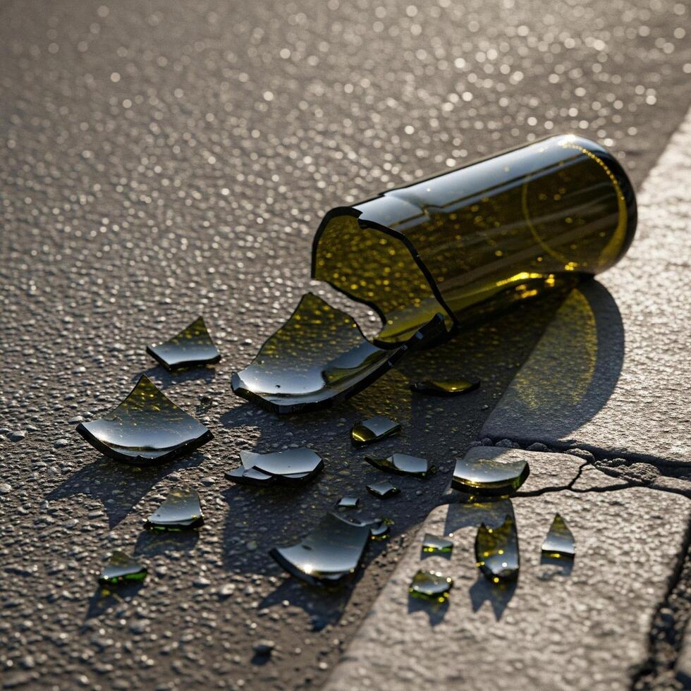 A bottle of wine on the ground photo